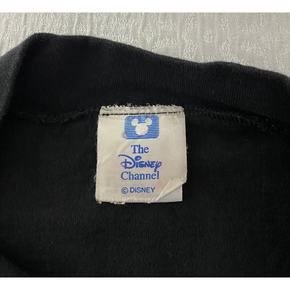 Vintage Disney Channel 10th Anniversary Mock Neck Shirt Black Mens XL - Picture 5 of 7